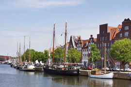 Museumshafen an der Untertrave in Lübeck