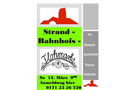 Plakat Flomarkt März 2017 Strandbahnhof Travemünde