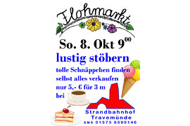 Plakat Flohmarkt im Strandbahnhof Travemünde 