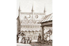 Der Markt in Lübeck, Carl Julius Milde © Museum Behnhaus Drägerhaus, die Lübecker Museen