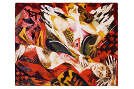 Ernst Wilhelm Nay, Der Engel, 1944, Öl auf Leinwand, 81,5 x 100 cm, Kunsthalle St. Annen, Lübeck, © VG Bild-Kunst, Bonn