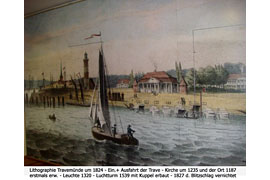 Lithographie Travemünde um 1824 - Seebadmuseum Travemünde