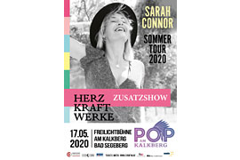 Plakat Pop am Kalkberg 2020 Zusatzkonzert – Sarah Connor