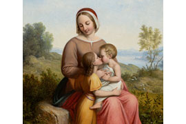 Johann Ludwig Lund – Jungfrau Maria mit Jesuskind und Johannesknaben 1832, Sammlung Hirschsprung, Detail