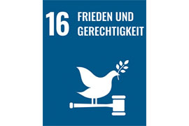 Ausstellung #DieUNundWIR – Frieden und Gerechtigkeit lautet eines der 17 SDGs (Sustainable Development Goals)