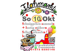 Plakat Flohmarkt im Strandbahnhof Travemünde 