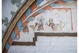 Burgkloster Kapitelsaal Wandmalerei Maritime Szene © Europäisches Hansemuseum, Foto: Olaf Malzahn 