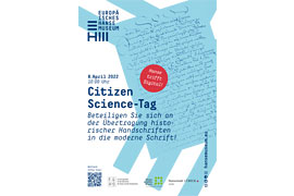 Plakat Citizen-Science-Tag im Europäischen Hansemusem © FGHO (Forschungsstelle für die Geschichte der Hanse und des Ostseeraums)