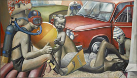 Harald Duwe - Sonntagnachmittag (Strand) 1970/71 © VG Bild-Kunst Bonn 2022