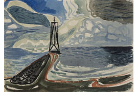 Karl Kluth, Leuchtturm, 1934, Aquarell auf Papier © NDR, Reproduktion David Paprocki