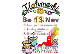 Plakat Flohmarkt Strandbahnhof November 2022