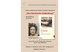 Plakat Buchvorstellung Salvatore Satta „Die Veranda“ © Rote Katze Verlag