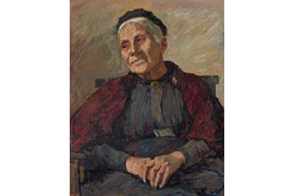 Louise M. Wagner, Müde Greisin, Öl auf Hartfaser © Ostholstein-Museum