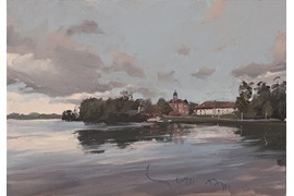 Lars Möller, Schloss Eutin, 2023, Öl auf Lw., 35x50 cm, © VG Bild-Kunst, Bonn 2024