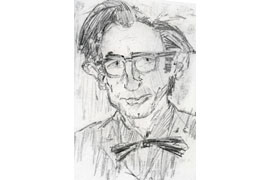 Peter Rühmkorf Kohlezeichnung von Günter Grass 1960 © Günter und Ute Grass Stiftung