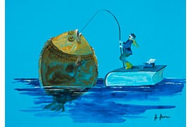 Helme Heine „Der Butt am Haken“ © Helme Heine Art