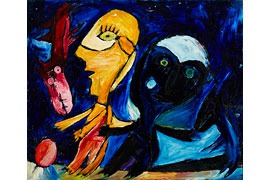 C. H. Pedersen, Der Sternenkönig mit seinen Vögeln, 1970 © VG-Bild Kunst, Carl-Henning Pedersen & Esle Alfelts Museum, Foto Ralf Søndergaard  
